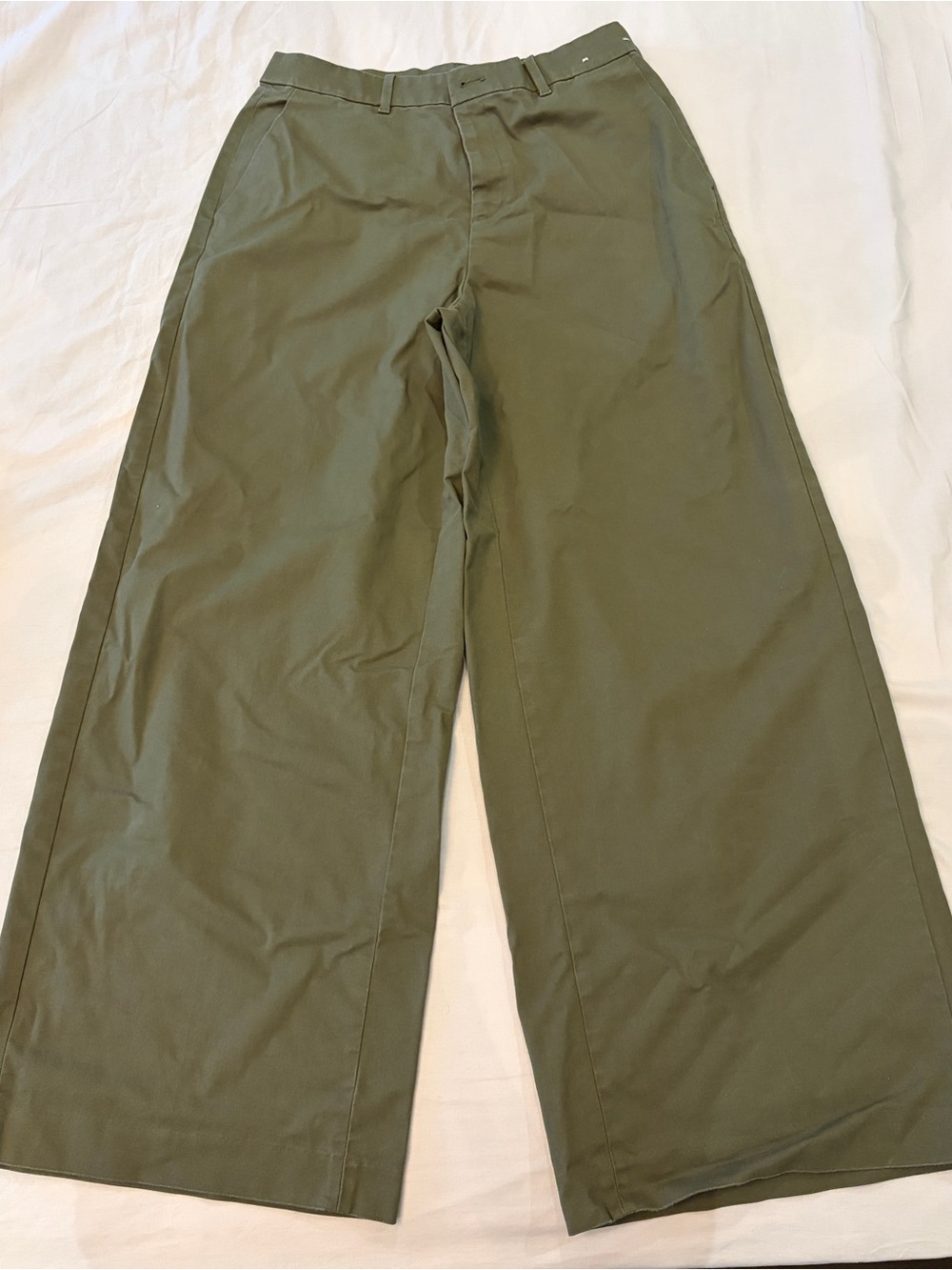 Uniqlo Wide-Leg Chino Pants in Olive